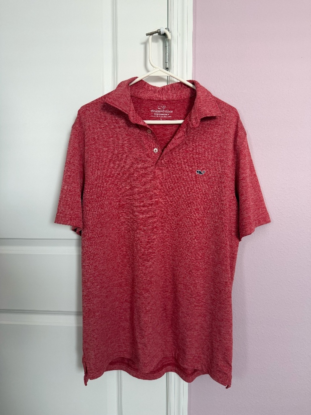 Vineyard Vines Men’s Polo – Heather Red- Large